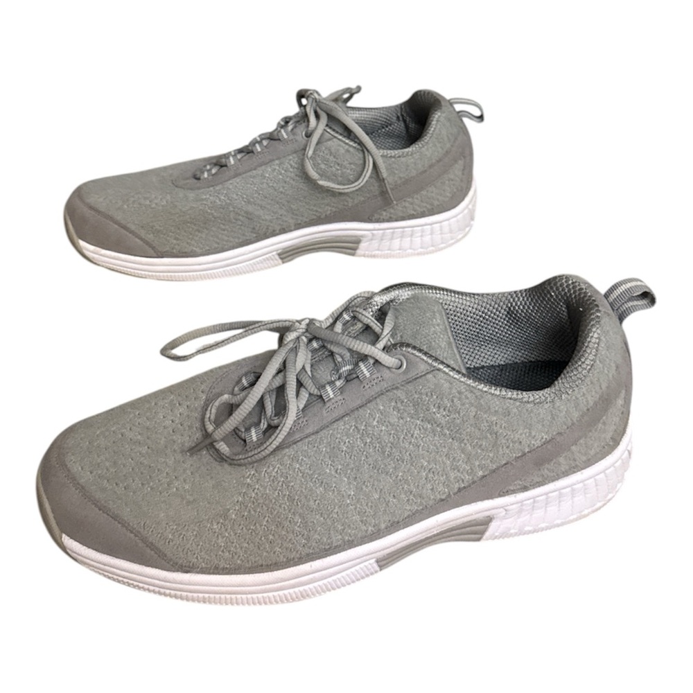 Orthofeet Coral Hands-Free Orthopedic Cushion Sneakers Wool Gray Women's Size 11